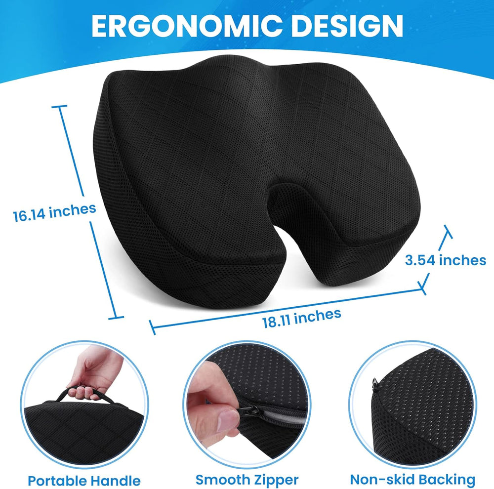 Premium Memory Foam Seat Cushion for Ultimate Comfort - Ideal for Car Seats & Office Chairs