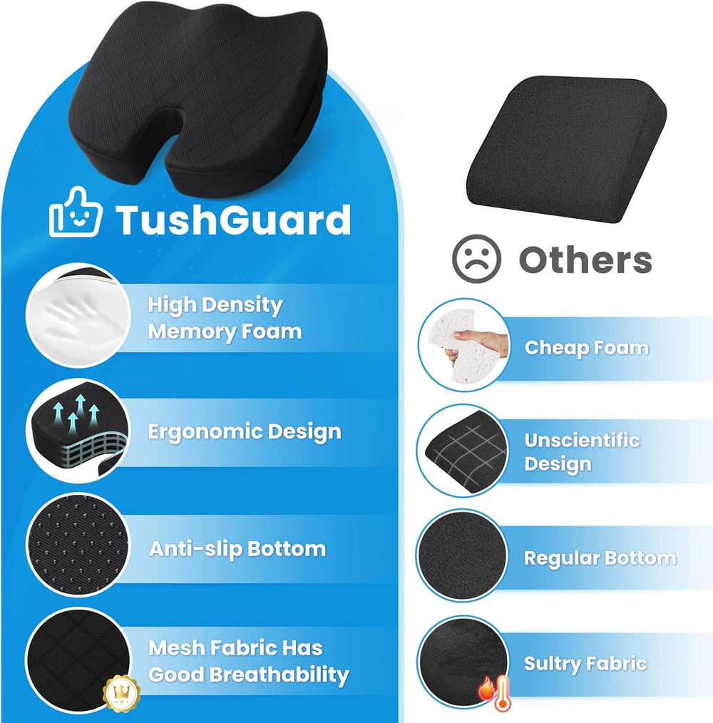 Premium Memory Foam Seat Cushion for Ultimate Comfort - Ideal for Car Seats & Office Chairs