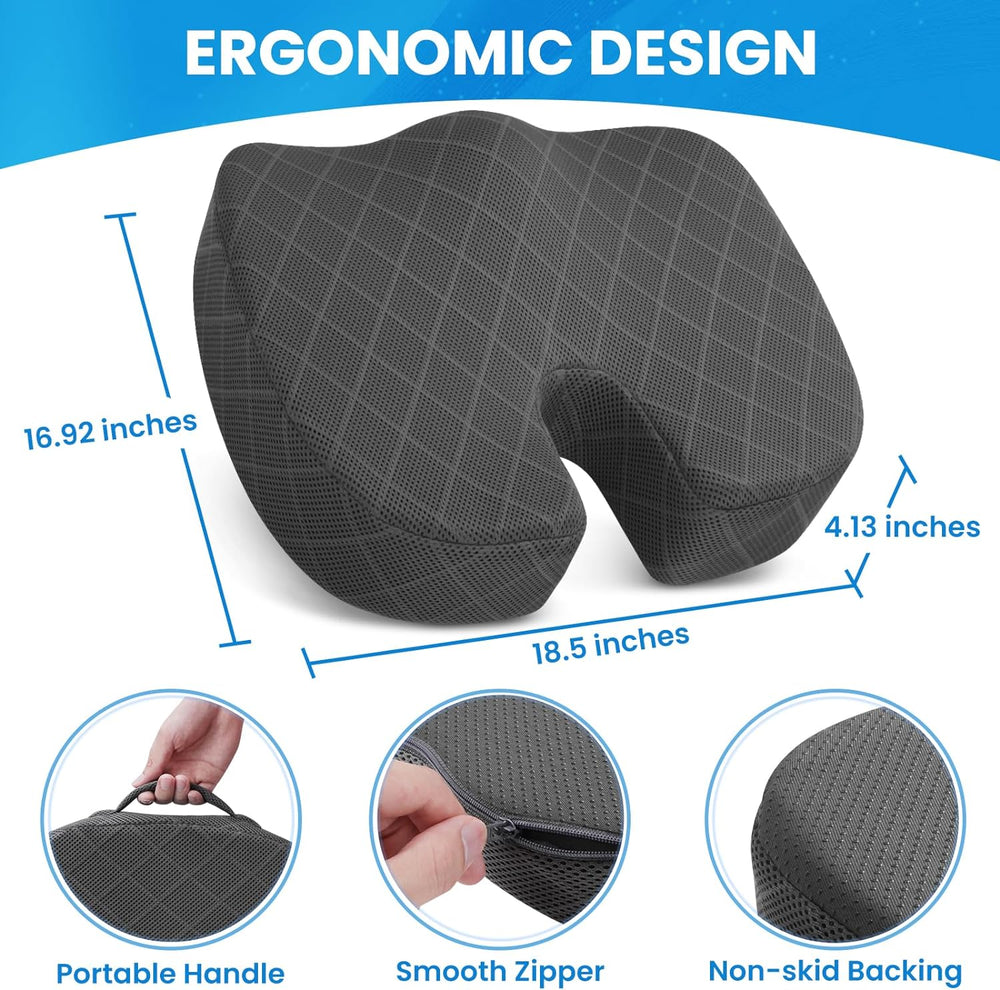 Premium Memory Foam Seat Cushion for Ultimate Comfort - Ideal for Car Seats & Office Chairs