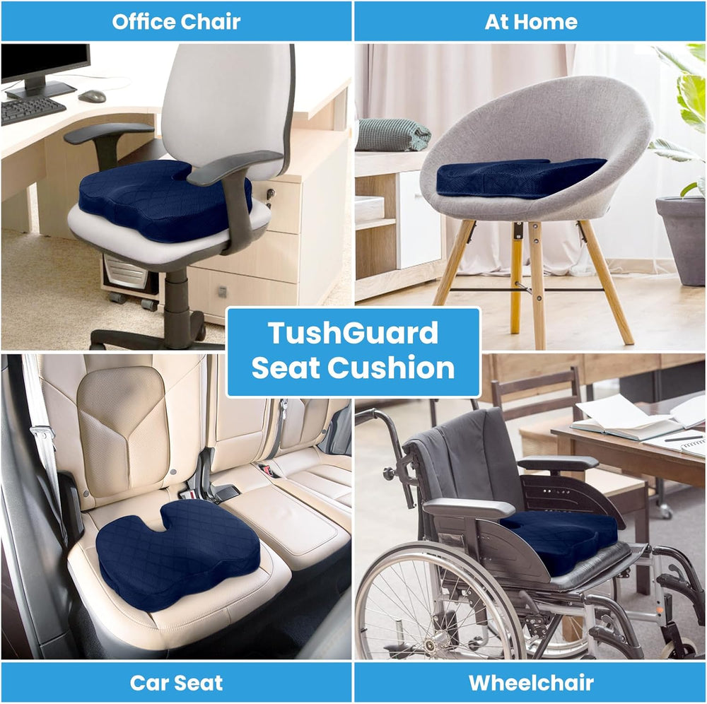 Premium Memory Foam Seat Cushion for Ultimate Comfort - Ideal for Car Seats & Office Chairs