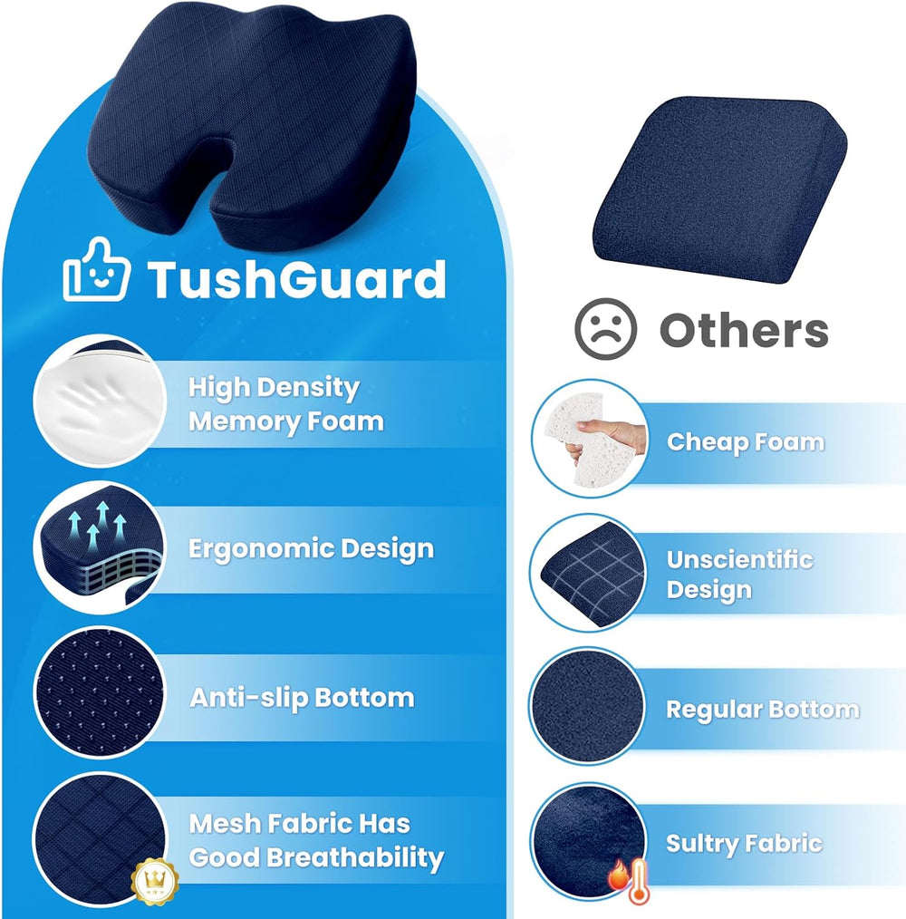 Premium Memory Foam Seat Cushion for Ultimate Comfort - Ideal for Car Seats & Office Chairs