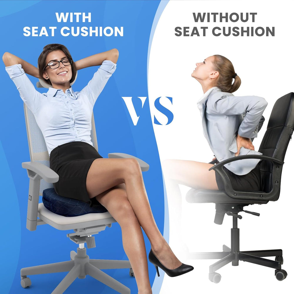 Premium Memory Foam Seat Cushion for Ultimate Comfort - Ideal for Car Seats & Office Chairs