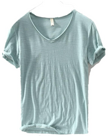 Men's V-Neck Linen Cotton Blend Shirt - Breathable Casual Summer Top