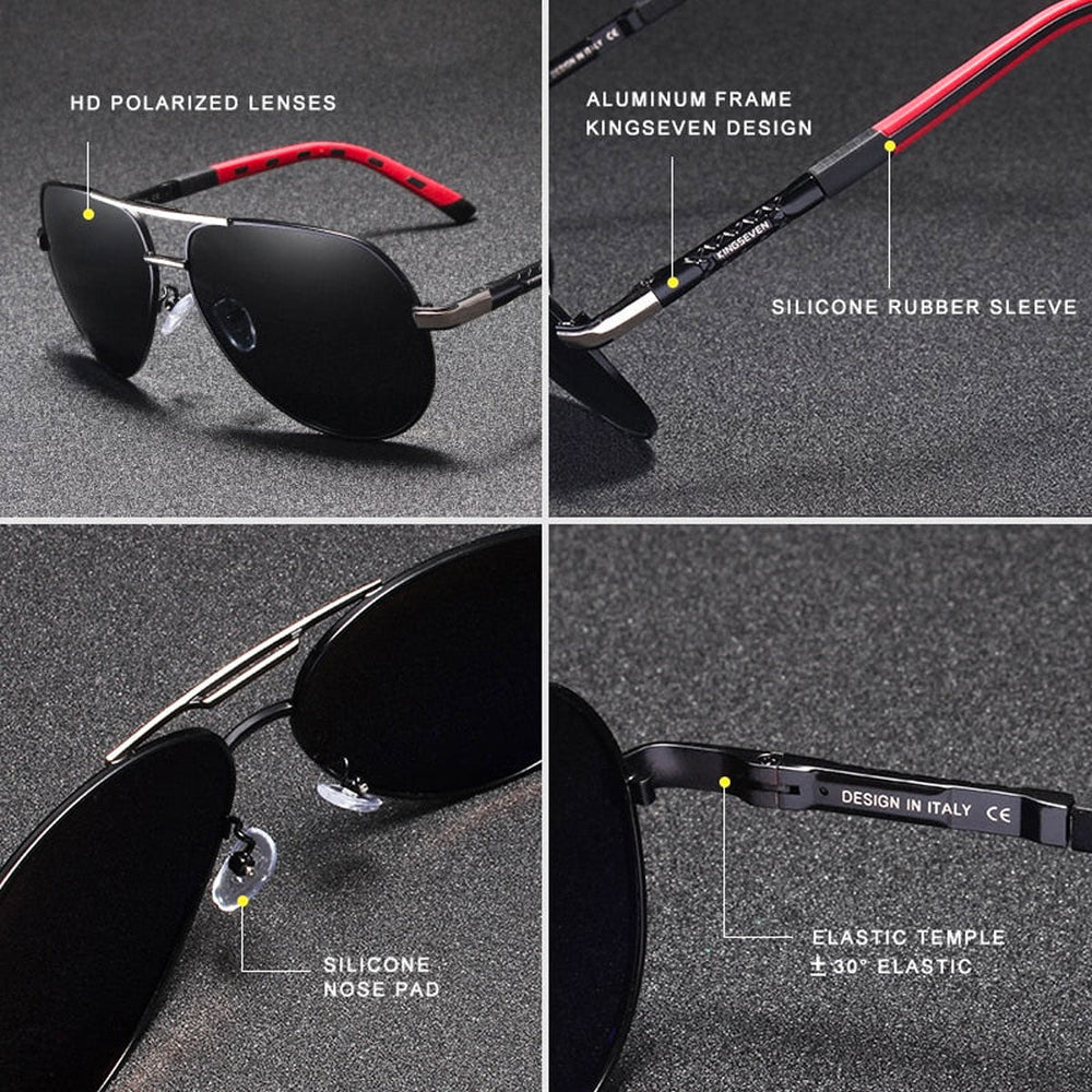 Vintage Sunglasses – Men's, Aluminum Frame & UV400 Polarized Lenses
