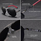 Vintage Sunglasses – Men's, Aluminum Frame & UV400 Polarized Lenses