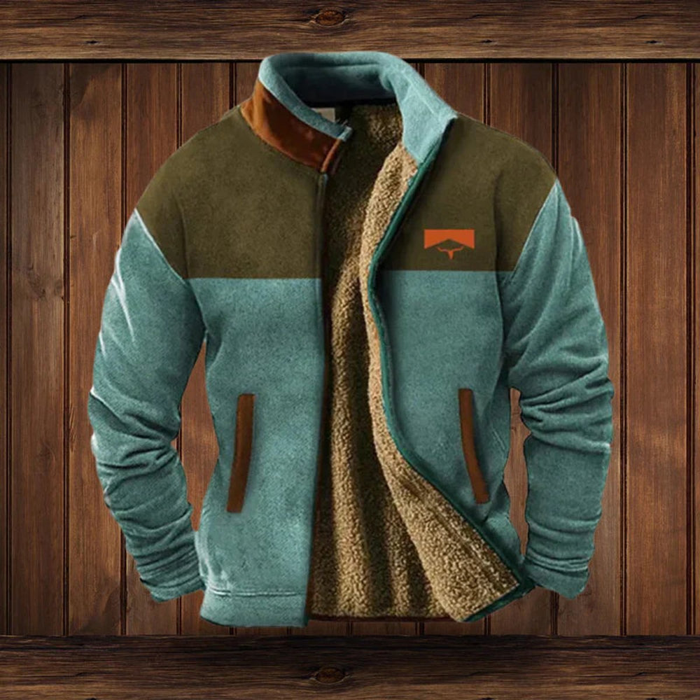 Caleb | Men's Aztec Print Sherpa-Lined Full-Zip Mens Cardigan Jacket