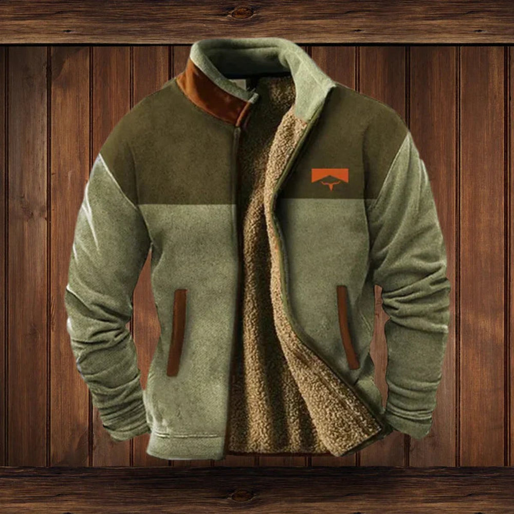 Caleb | Men's Aztec Print Sherpa-Lined Full-Zip Mens Cardigan Jacket