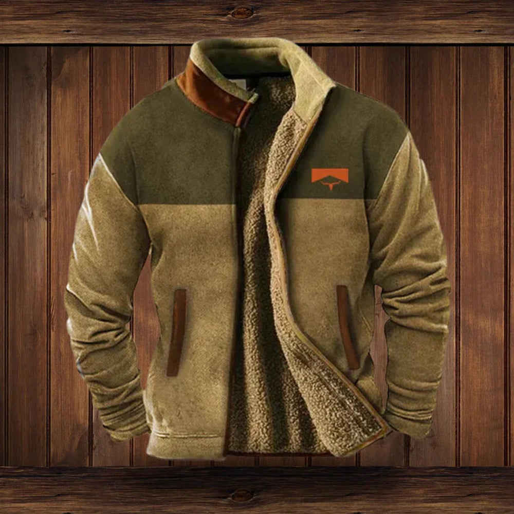 Caleb | Men's Aztec Print Sherpa-Lined Full-Zip Mens Cardigan Jacket