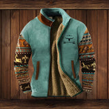 Caleb | Men's Aztec Print Sherpa-Lined Full-Zip Mens Cardigan Jacket