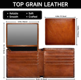 EliteFold Men's Bifold Wallet - Premium Top Grain Leather, Stylish & Durable