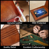 EliteFold Men's Bifold Wallet - Premium Top Grain Leather, Stylish & Durable