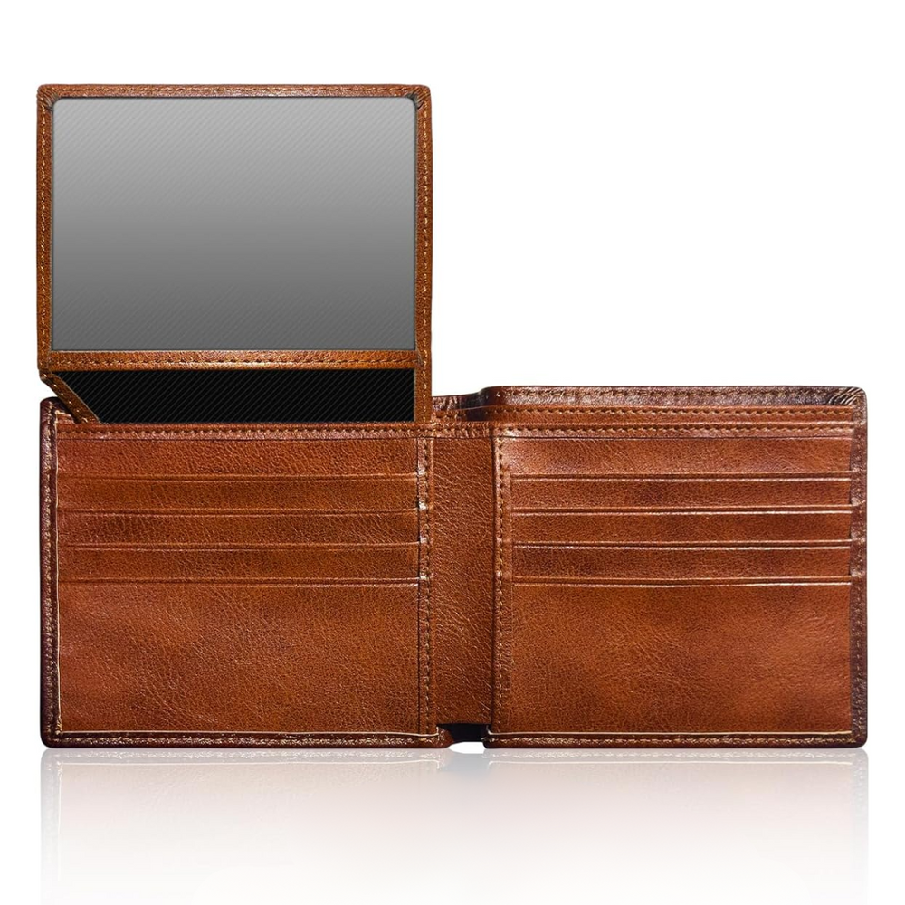 EliteFold Men's Bifold Wallet - Premium Top Grain Leather, Stylish & Durable