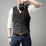 Men's Button-Up Vest Sleeveless Casual | Formal Wear