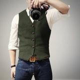 Men's Button-Up Vest Sleeveless Casual | Formal Wear