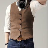 Men's Button-Up Vest Sleeveless Casual | Formal Wear