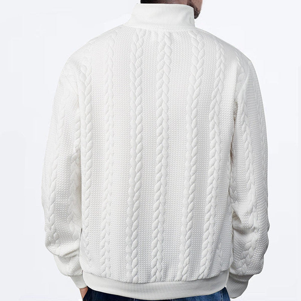 Alexander | Men's Cable Knit Sweater Quarter-Zip Pullover