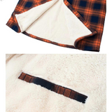 Men's Casual Woven Shirt Jacket with Sherpa Lining and Flap Pockets
