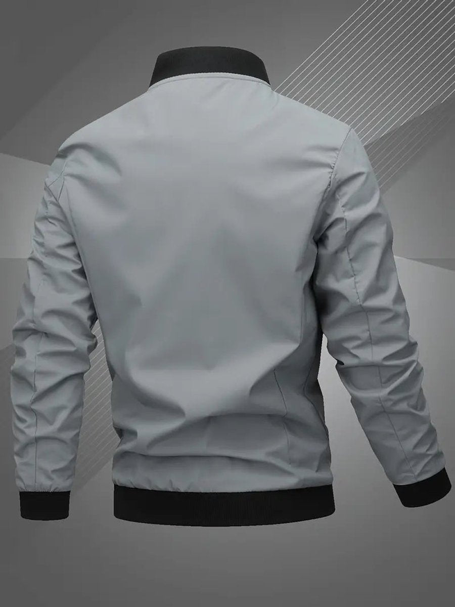 Lucas | Men's Casual Zip-Up Polyester Bomber Jacket Baseball Collar