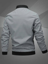 Lucas | Men's Casual Zip-Up Polyester Bomber Jacket Baseball Collar