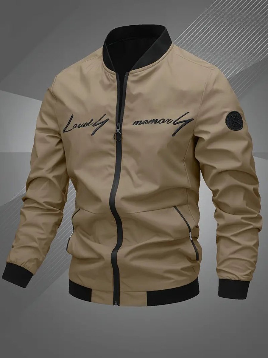 Lucas | Men's Casual Zip-Up Polyester Bomber Jacket Baseball Collar