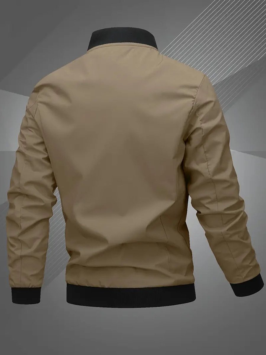 Lucas | Men's Casual Zip-Up Polyester Bomber Jacket Baseball Collar
