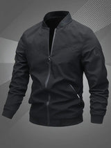 Lucas | Men's Casual Zip-Up Polyester Bomber Jacket Baseball Collar