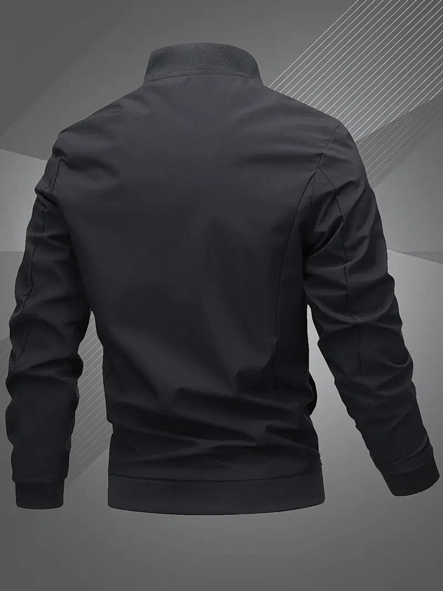 Lucas | Men's Casual Zip-Up Polyester Bomber Jacket Baseball Collar