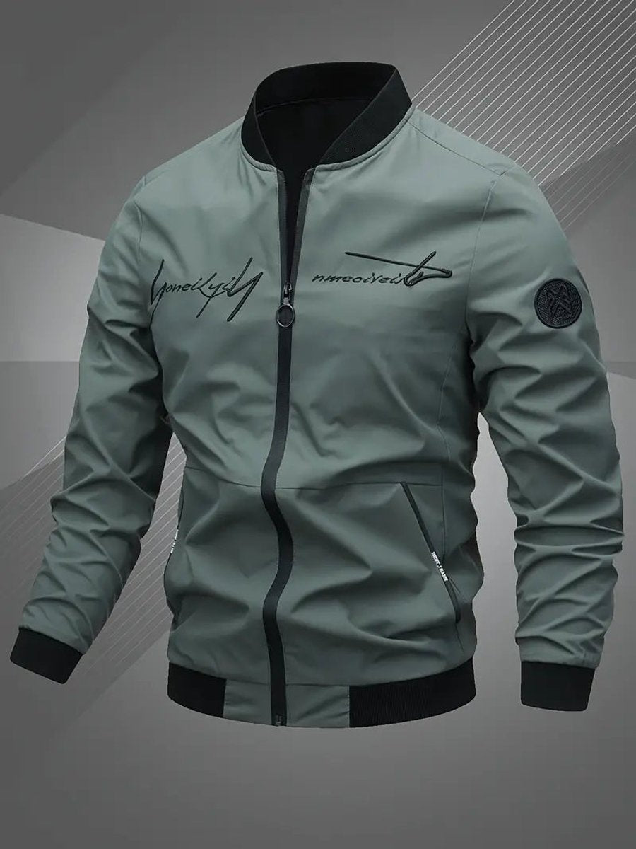 Lucas | Men's Casual Zip-Up Polyester Bomber Jacket Baseball Collar