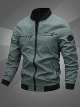 Lucas | Men's Casual Zip-Up Polyester Bomber Jacket Baseball Collar