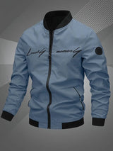 Lucas | Men's Casual Zip-Up Polyester Bomber Jacket Baseball Collar