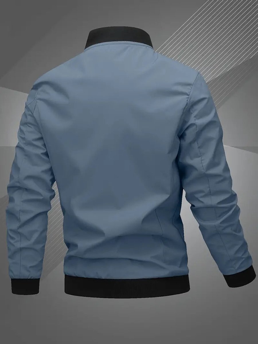 Lucas | Men's Casual Zip-Up Polyester Bomber Jacket Baseball Collar