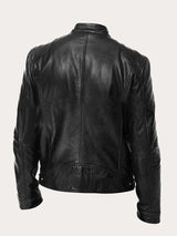 Aiden | Men's Classic Biker-Style Zip-Up Leather Jacket