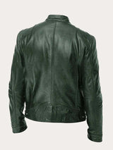 Aiden | Men's Classic Biker-Style Zip-Up Leather Jacket