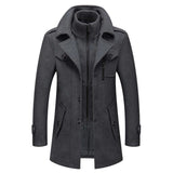 Men's Classic Coat in Brushed Weave with Zip Bib and Notch Lapels