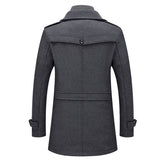Men's Classic Coat in Brushed Weave with Zip Bib and Notch Lapels