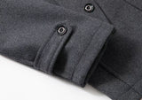 Men's Classic Coat in Brushed Weave with Zip Bib and Notch Lapels