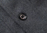 Men's Classic Coat in Brushed Weave with Zip Bib and Notch Lapels