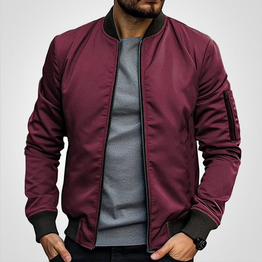Sebastian | Men's Classic Slim-Fit Zip-Up Bomber Jacket