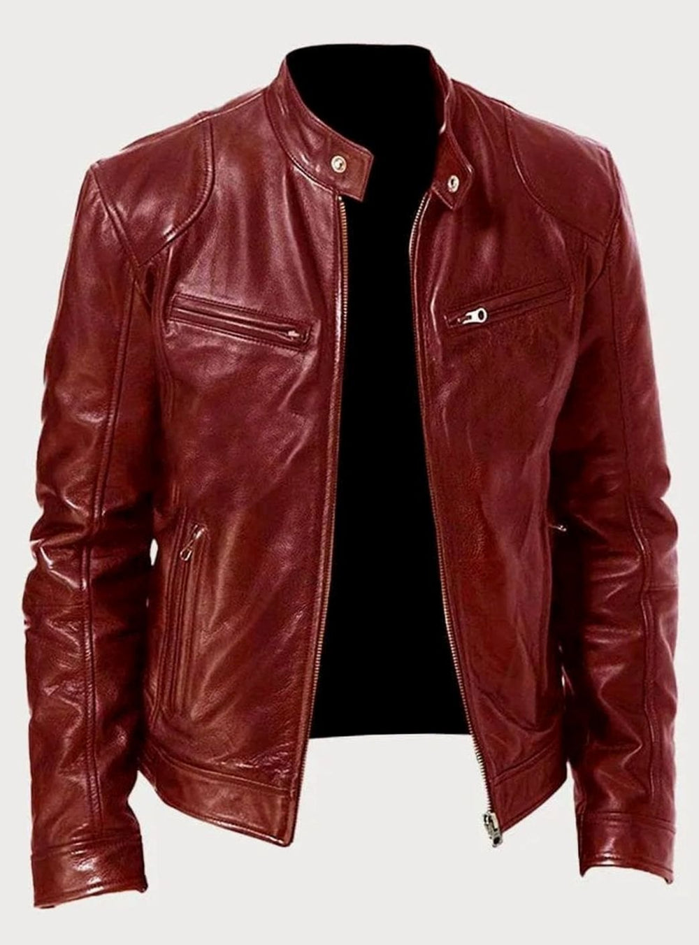 Sebastian | Men's Classic Slim-Fit Zip-Up Moto Style Jacket