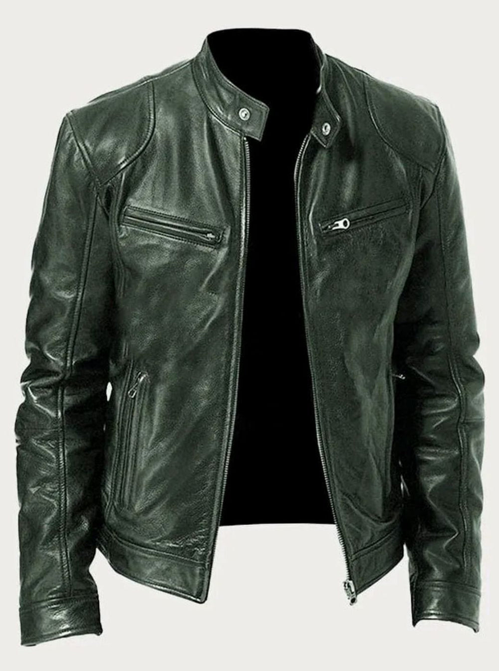 Sebastian | Men's Classic Slim-Fit Zip-Up Moto Style Jacket