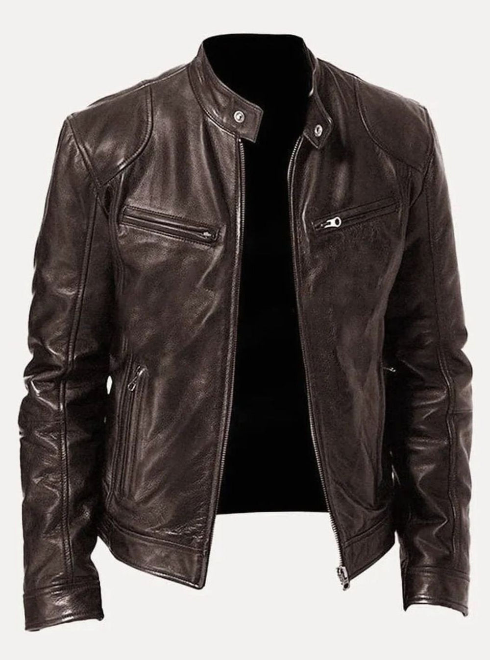 Sebastian | Men's Classic Slim-Fit Zip-Up Moto Style Jacket