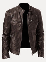 Sebastian | Men's Classic Slim-Fit Zip-Up Moto Style Jacket