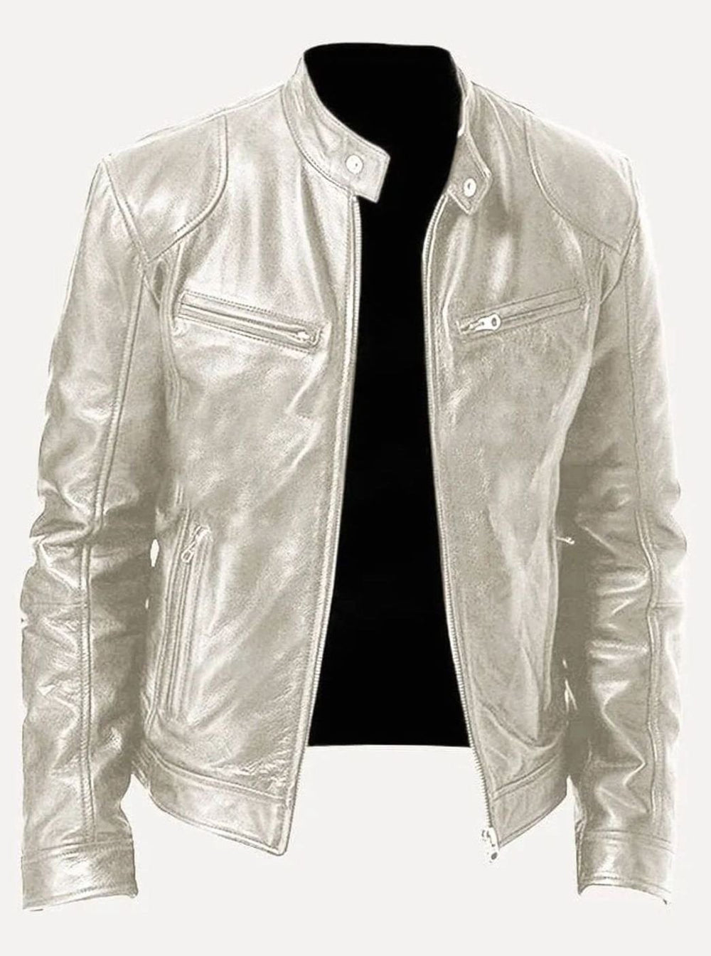 Sebastian | Men's Classic Slim-Fit Zip-Up Moto Style Jacket