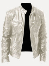 Sebastian | Men's Classic Slim-Fit Zip-Up Moto Style Jacket
