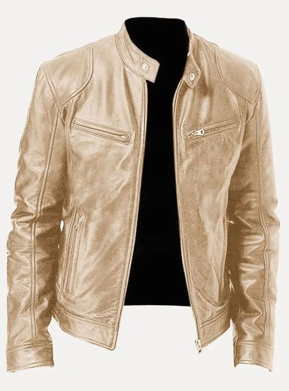 Sebastian | Men's Classic Slim-Fit Zip-Up Moto Style Jacket