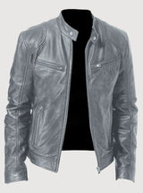 Sebastian | Men's Classic Slim-Fit Zip-Up Moto Style Jacket