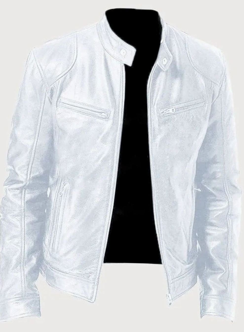Sebastian | Men's Classic Slim-Fit Zip-Up Moto Style Jacket