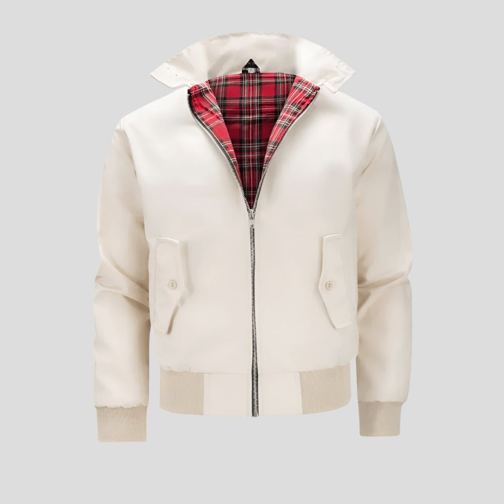 Jackson | Men's Classic Zip-Up Bomber Jacket Plaid Checked Lining Ribbed Cuffs