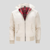 Jackson | Men's Classic Zip-Up Bomber Jacket Plaid Checked Lining Ribbed Cuffs