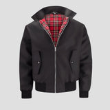 Jackson | Men's Classic Zip-Up Bomber Jacket Plaid Checked Lining Ribbed Cuffs - 2